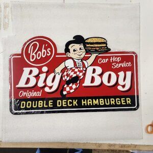 2 FEET Bobs big boy restaurant drive in Burger fries car hop steel metal sign